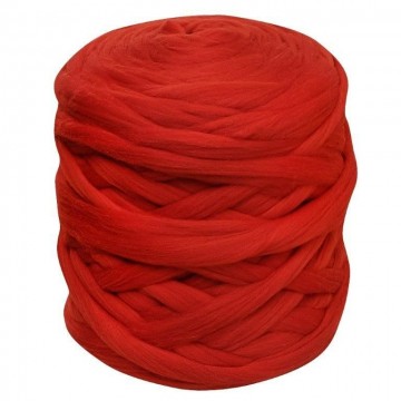 Zachte merino lontwol oranje/rood