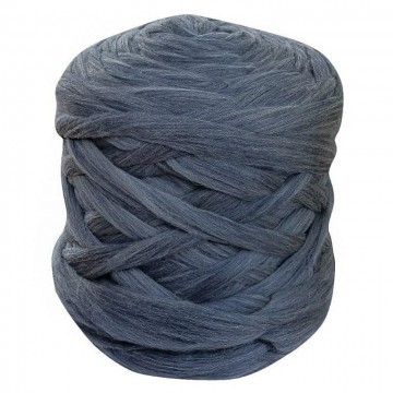 Zachte merino lontwol Blauw gemêleerd