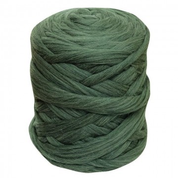 Zachte merino lontwol groen gemêleerd