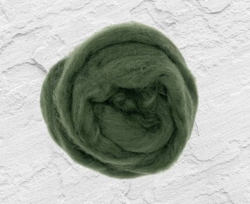 Gekleurde lontwol Shetland legergroen