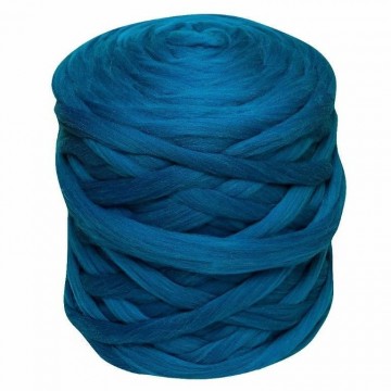 merino lontwol saffierblauw gemêleerd