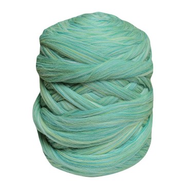 Merino lontwol groen/geel gemêleerd