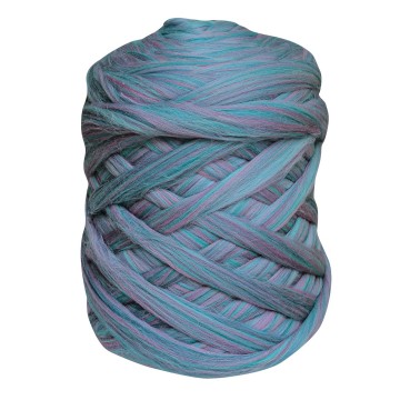 Merino lontwol groen/lila gemêleerd