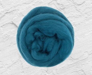 Gekleurde lontwol Shetland petrol