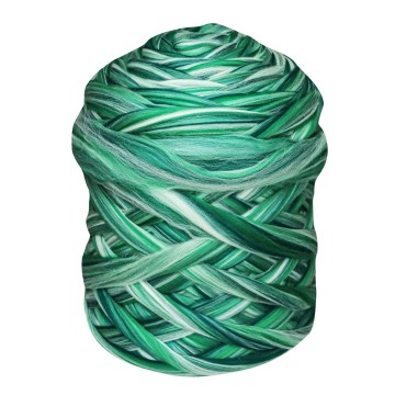 Merino lontwol groen wit gemêleerd