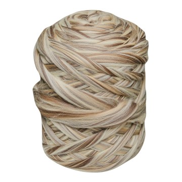 Merino lontwol taupe melange