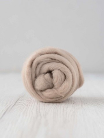 Super fijne merino lontwol beige