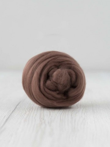 Super fijne merino  lontwol hazelnoot