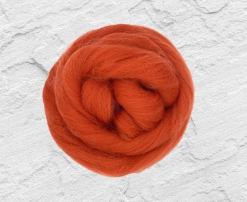 Gekleurde lontwol Shetland warm-oranje