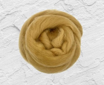 Gekleurde lontwol Shetland cognac