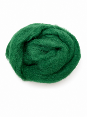 Corriedale kaardvlies in lont groen – 25 gram