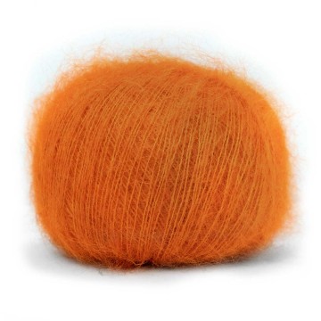 Mohair Bliss turmeric okergeel mohair zijde garen met subtiele glans