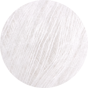 Mohair Bliss wit mohair zijde garen met zachte glans en lichte uitstraling