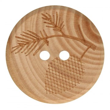 Houten knoop takje 20 mm