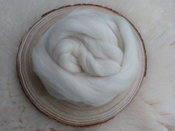 Fijne witte alpaca in lont