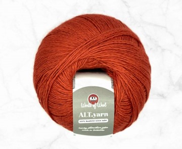 100% bamboe garen warm roest-oranje zachte glanzende vezel