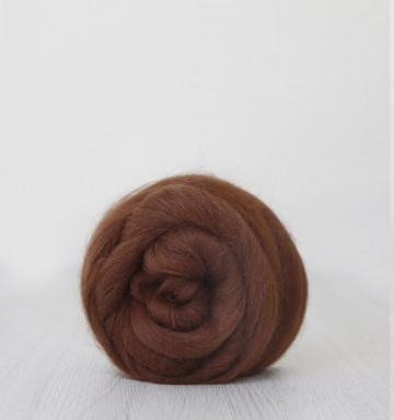 Alpaca lontwol hazelnoot 23,5 micron zachte wol