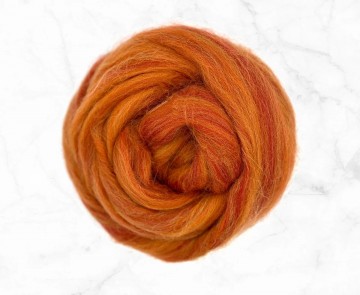 Oranje-rood-geel gemêleerde sokkenwol