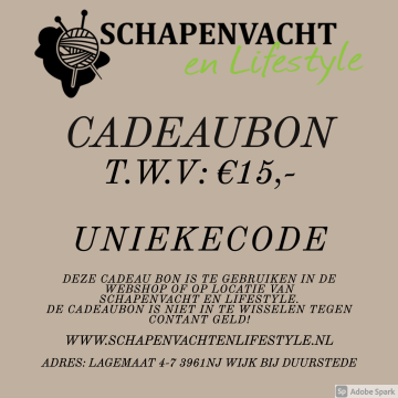Cadeaubon t.w.v €15,-