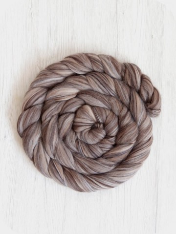 Merino lontwol melange – Cappuccino detail