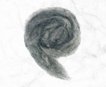 Natuurlijk grijze kaardvlies Cheviot in lont