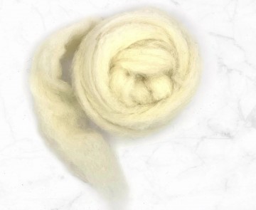 Witte cheviot kaardvlies in lont