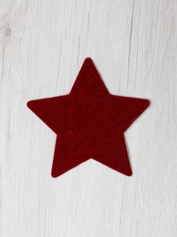 Vilten onderzetter Ster Bordeaux – 3 mm wolvilt