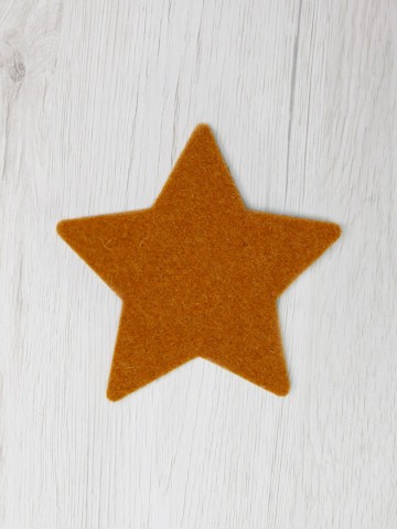 Vilten onderzetter Ster Saffron – 3 mm wolvilt