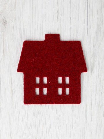 Vilten onderzetter Huis Bordeaux – 3 mm wolvilt