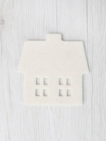 Vilten onderzetter Huis Milk – 3 mm wolvilt