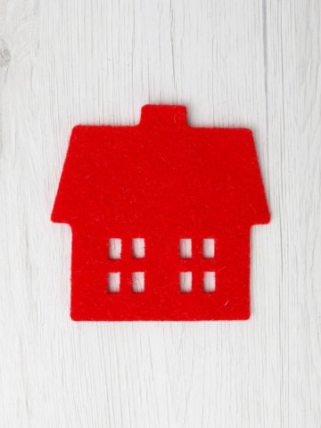 Vilten onderzetter Huis Strawberry – 3 mm wolvilt