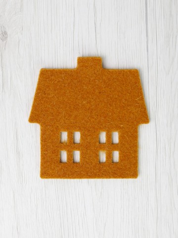 Vilten onderzetter Huis Saffron – 3 mm wolvilt