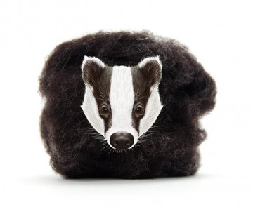 Gekleurde kaardvlies Badger/Das