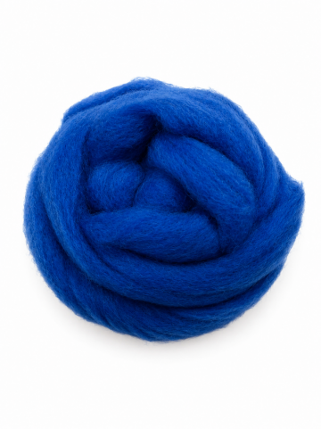 Corriedale kaardvlies in lont blauw – 25 gram