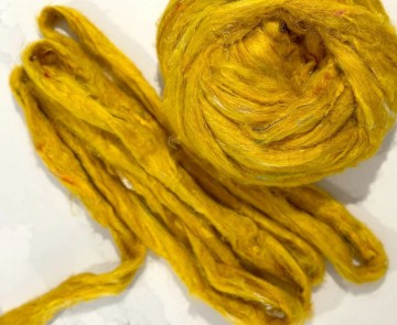 Sari silk goud kleurig