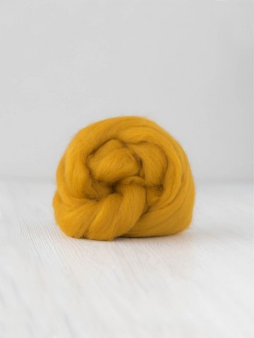 Extra fijne merino lontwol okergeel