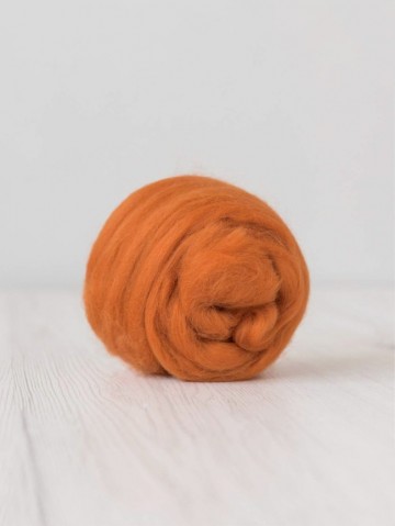 Extra fijne merino lontwol warm oranje