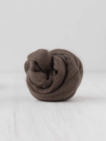 Extra fijne merino lontwol bruin-grijs