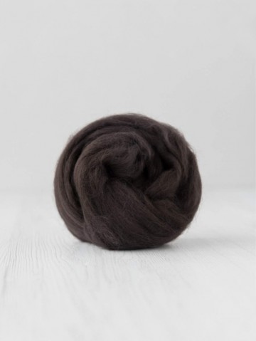 Extra fijne merino lontwol donker bruin