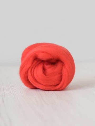 Extra fijne merino lontwol oranje/rood