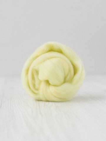 Extra fijne merino lontwol licht geel.