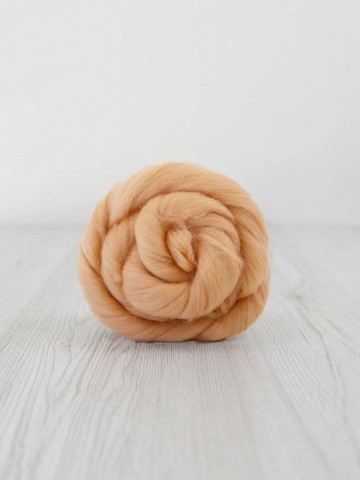 Extra fijne merino lontwol donker beige