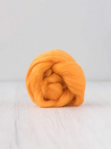Extra fijne merino lontwol zacht oranje