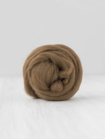 Extra fijne merino lontwol camel