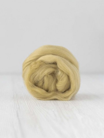 Extra fijne merino lontwol licht kaki