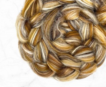 Detail Tussah Merino lontwol Drenthe – zijdeglans merino mix voor spinnen en vilten
