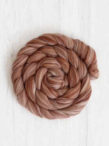Extra fijne merino lontwol melange – Maya Chocolata (warm bruin gemêleerd)