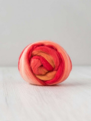 Extra fijne merino lontwol ochtendrood