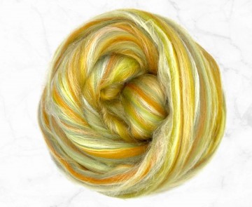 Detail Tussah Merino lontwol Flevoland – zijdeglans wolmix voor spinnen en vilten