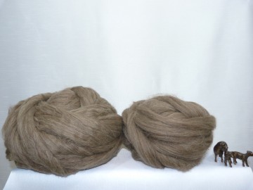 Grijs-Bruin gemêleerde Merino Lontwol 053